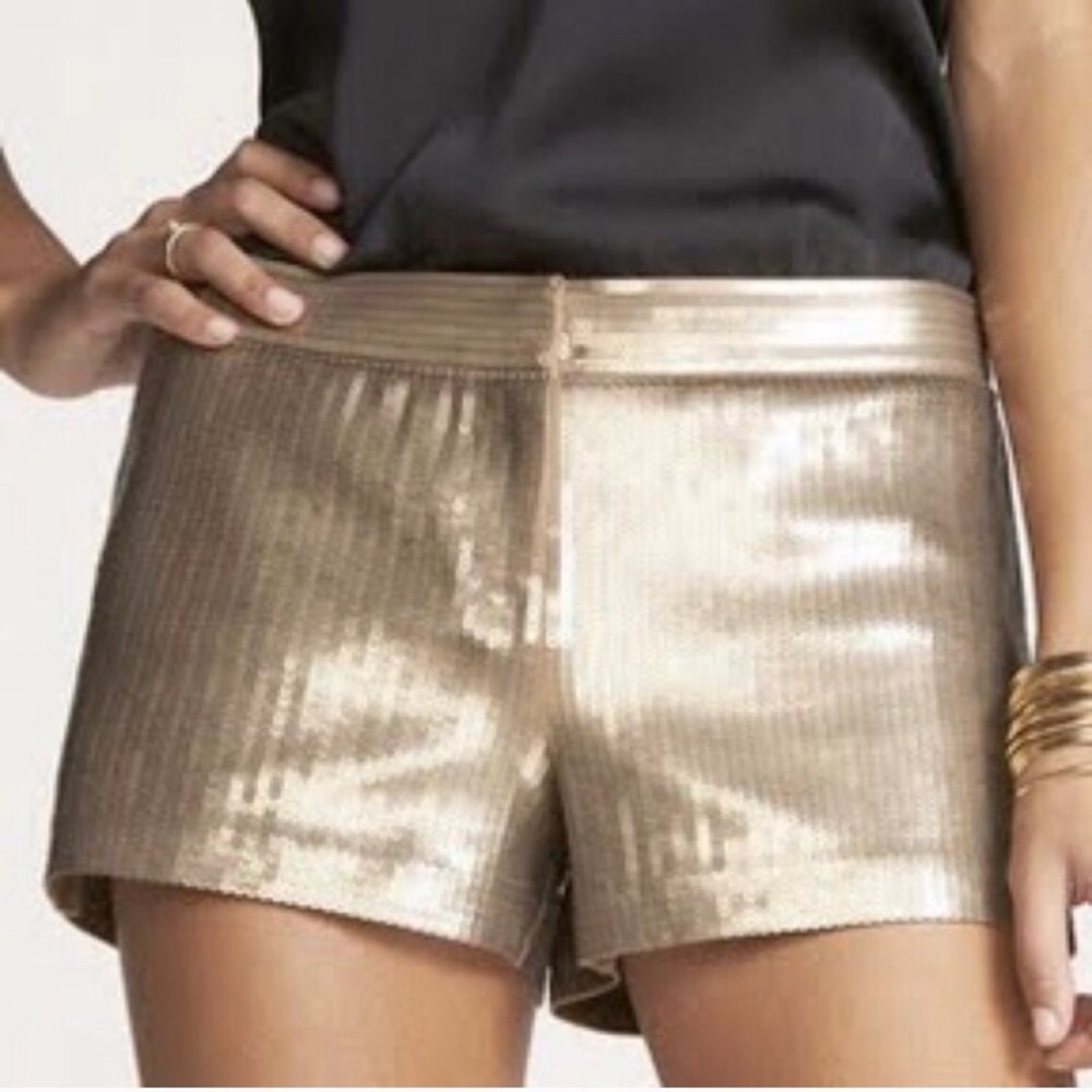 Express gold sequin shorts size 6